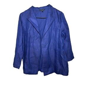 Eileen Fisher Open-Front Cardigan Blazer Jacket Women Small Blue
